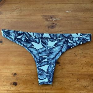 Mikoh Swim Bikini Bottoms Black and White leaf print